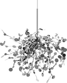 Designerska lampa wisząca Monete Single, chromowana