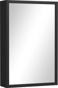 kleankin Szafka z Lustrem, Szafka Łazienkowa, 3 Regały, Stal Nierdzewna, 40x12x60cm, Czarna