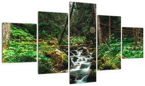 Obraz strumienia w lesie (125x70 cm)