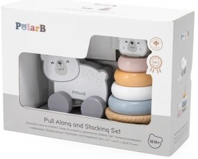 Viga polarb zestaw miś polarny drewniana piramidka + miś polarny do ciągnięcia