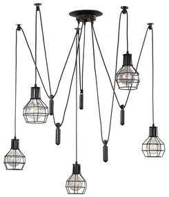 ONLI - Żyrandol na lince SPIDER 5xE27/15W/230V pająk czarny