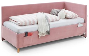 Różowe narożne łóżko dziecięce ze schowkiem 90x200 cm Cool – Meise Möbel