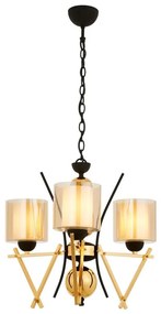 Žyrandol na łańcuchu VARANA 3xE27/40W/230V czarny/złoty