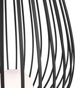 Zestaw lamp podłogowych czarnych z opalizującym szkłem 110 cm i 70 cm - Angela