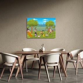 Obraz na szkle - Dzieci na placu zabaw (70x50 cm)