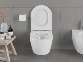Mexen Carmen miska wc Rimless z deską wolnoopadającą slim, duroplast, biała połysk - 30880400