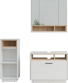 Zestaw mebli łazienkowych biały/sonoma 80x35x64 beatrice