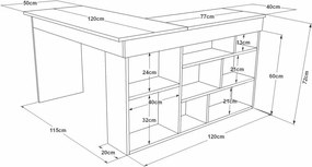 Biurko Cilo White and Atlantic Pine