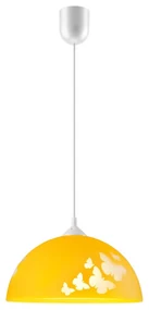Lampa dziecięca w kolorze ochry ze szklanym kloszem ø 30 cm Mariposa – LAMKUR