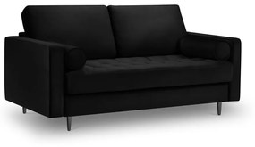 Czarna aksamitna sofa Milo Casa Santo, 174 cm