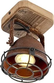 Inteligentny reflektor rdzawy brąz z drewnem, regulowany, z WiFi GU10 - Gina