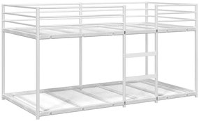 Białe minimalistyczne łóżko piętrowe 80 x 200 cm R6-N22