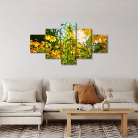 Obraz żółtych kwiatów (125x70 cm)