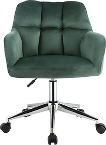 Fotel biurowy PEGA – welur – regulacja wysokości – kolor zielony