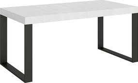 Stół rozkładany 200/304x90 cm Tecno biały jesion z nogami w kolorze antracytowym