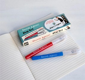 Zestaw 2 detektywistycznych długopisów z niewidzialnym atramentem i światłem UV Rex London Secret Agent