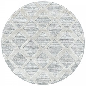 Dywan nowoczesny Pisa 3D Romby szaro-kremowy 120 cm x 120 cm koło