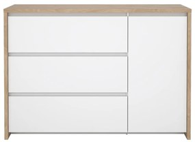 Biało-naturalna komoda w dekorze dębu 119x84x48 cm Next – Tvilum