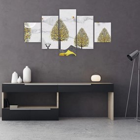 Obraz malowanych jeleni (125x70 cm)