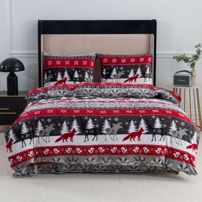 PrzytulneMieszkanie.pl PrzytulneMieszkanie.pl Pościel z mikropluszu SNOWY FOREST szara Rozmiar pościeli: 2 szt 70 x 90 cm | 200 x 220 cm