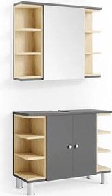 Zestaw mebli łazienkowych antracyt 79.6x32x64 aquis