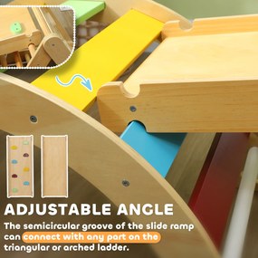 AIYAPLAY 7w1 trójkąt wspinaczkowy Montessori z zjeżdżalnią — wielobarwny