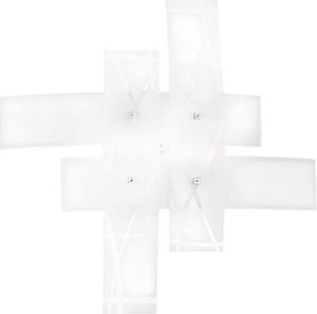 Frida lampa ścienna 4-punktowa E27 z białego szkła satynowego, chromowana rama, IP20, szer. 91 cm