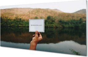 Szklany Panel Napis Panoramiczny w Dłoni