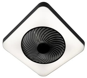 Sufitowy wentylator kwadratowy czarny z wbudowanym ściemnianym LED - ClimoDesignerski Oswietlenie wewnetrzne