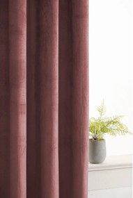 Zasłona zaciemniająca ELVIO VELVET 140x250 cm, staroróżowa Zawieszanie: Metalowe pierścienie