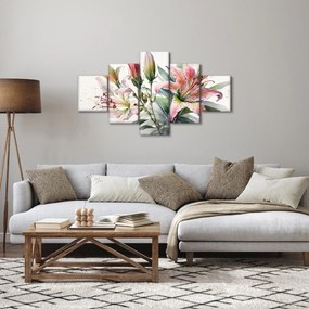 Obraz - Lilie, ilustracje (125x70 cm)