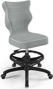 Obrotowe krzesło dla nastolatka Petit Black rozmiar 6 (159-188 cm) z podnóżkiem