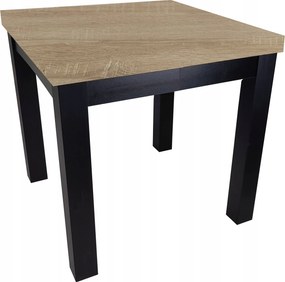 Stół prostokątny Dąb Sonoma rozkładany 80x80/240 czarne nogi drewniane