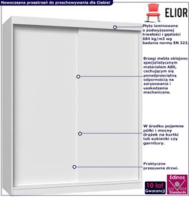 Garderoba biała z przesuwnymi drzwiami 160 cm C6-M60