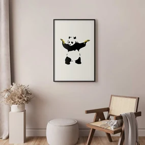 Plakat Panda with Guns 21x30 cm z ramą czarną z marginesem ARTGEIST B