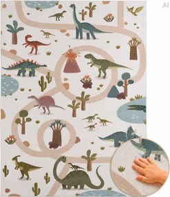 Dywan dziecięcy Coco Dinozaury kremowe 80 cm x 150 cm