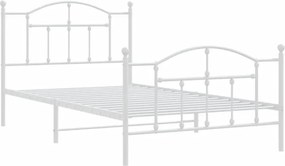 Białe metalowe łóżko pojedyncze 100x200 cm C2-E82