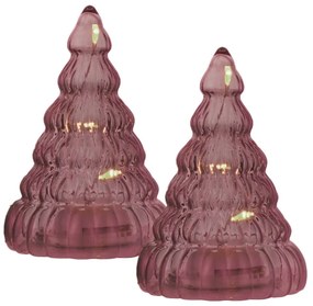 Bordowe dekoracje świetlne zestaw 2 szt. na baterie ø 6,5 cm Lucy – Sirius