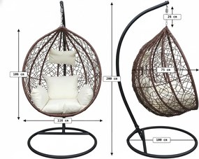 Brązowe wiszące krzesło KOKON