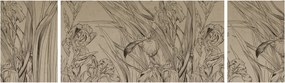 Obraz - Kontury roślin (170x50 cm)