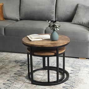 Zestaw Stolików Kawowych FIGO 43 cm/53 cm Dąb Rustykalny