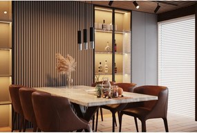 Metalowa lampa wisząca w czarno-srebrnym kolorze ø 8 cm Longbot – Sollux