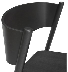 Czarny hoker w dekorze dębu (wysokość siedziska 75 cm) Oblique – Hübsch