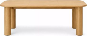 Nowoczesny prostokątny stół Casey z rozkładanym blatem 160-240 cm z naturalnej okleiny w kolorze dąb naturalny do kuchni salonu