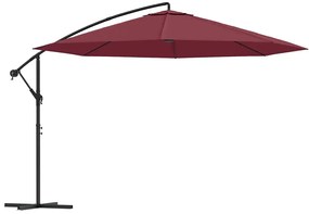 Bordowy parasol ogrodowy z aluminiowym słupkiem - Solace