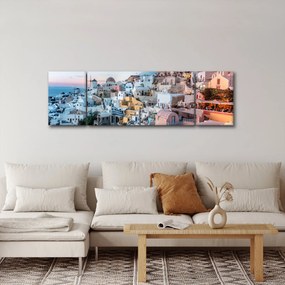 Obraz - Zmierzch na Santorini (170x50 cm)