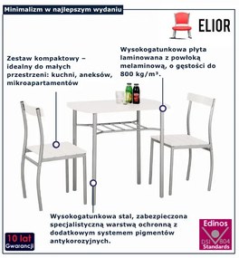 Biały stół z krzesłami Evosa