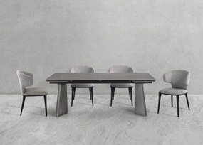 Nowoczesny stół rozkładany Nexus  200(280)×90 cm zachwyca eleganckim białym blatem z masy ceramicznej i solidną podstawą ze stali szczotkowanej. Styl, trwałość i funkcjonalność w jednym – idealny do jadalni i salonu.