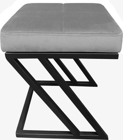 Pufa ZETA tkanina Welur loft ławka podnóżek metal : Kolor Stelaża - Czarny , Kolor tkaniny - VELVET - MG17, Typ tkaniny - Velvet