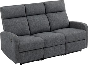 HOMCOM Fotel 3-osobowy, indywidualnie regulowane oparcia, podnóżek, materiał obiciowy, stal, Szary